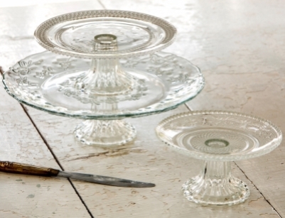 Glass Cake Stands Small $12.50; Medium $16; Large 22.50