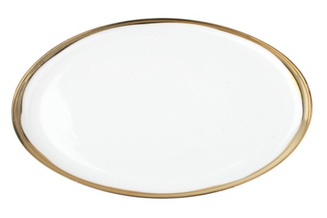 Gold Rimmed Oval Platter $50